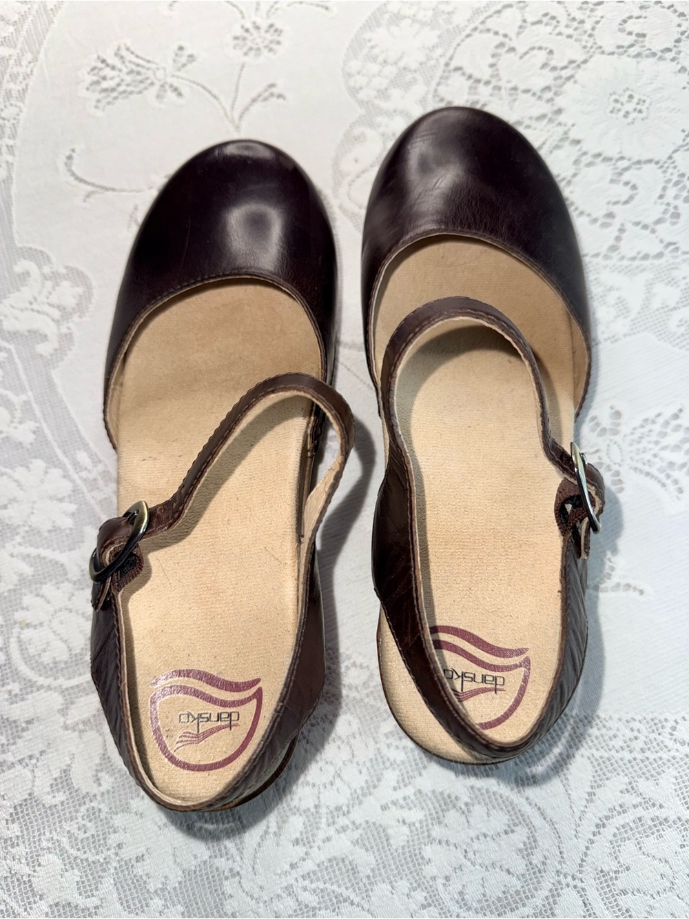 Dansko Sam Dark Brown Leather Mary Jane Slingback Clogs Size 41 US 10.5-11 - Picture 2 of 8